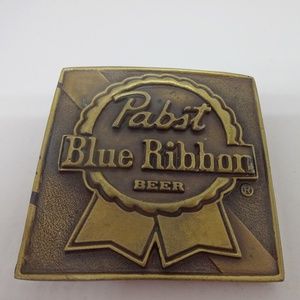 Pabst Blue Ribbon Brass Belt Buckle